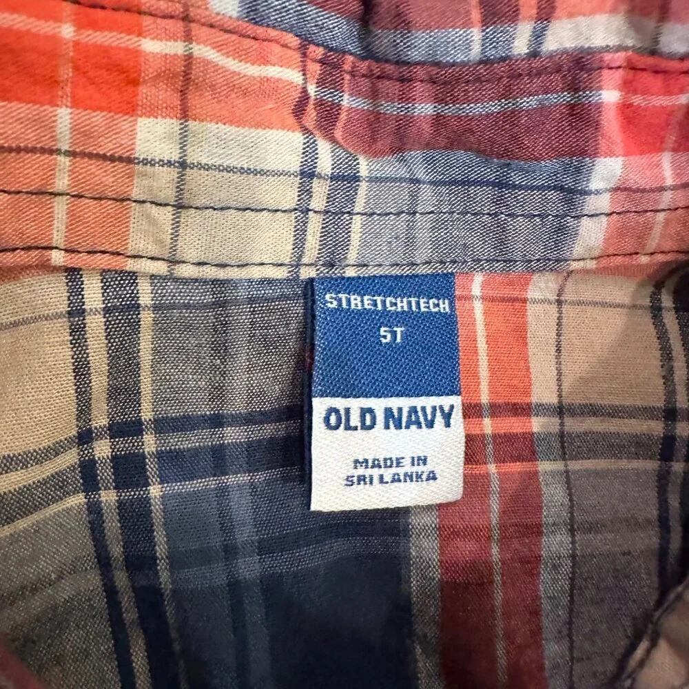 OLD NAVY CAT & JACK BOYS LONG SLEEVE BUTTON SHIRTS YELLOW BLUE 5T